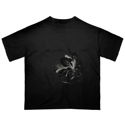 RAVKORA SILENT BLOOM ECLIPSE 黒オーバーサイズTシャツ 前面